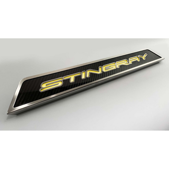 C8 Corvette Stingray Stainless Steel Replacement Door Sills - Illuminated