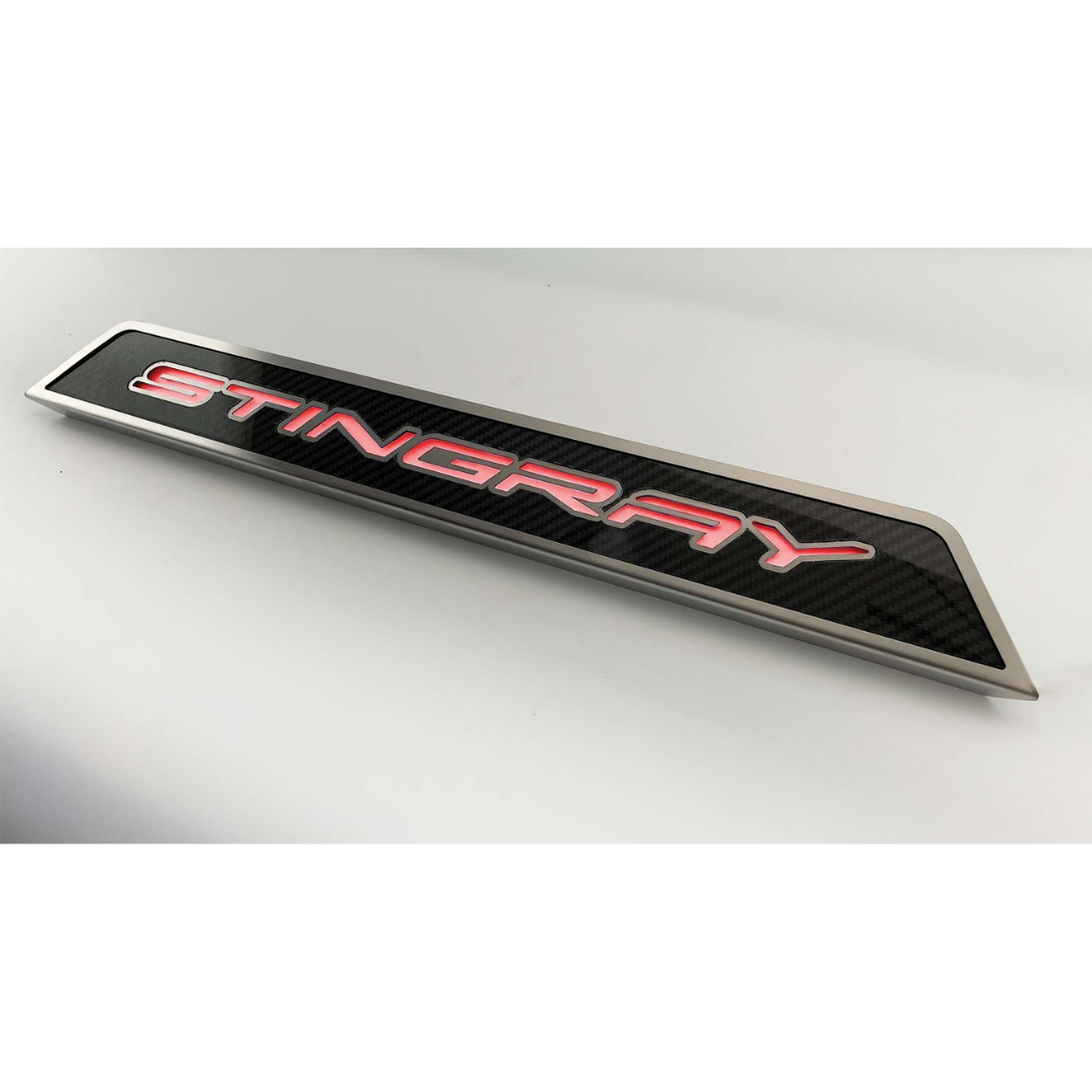 C8 Corvette Stingray Stainless Steel Replacement Door Sills - Illuminated