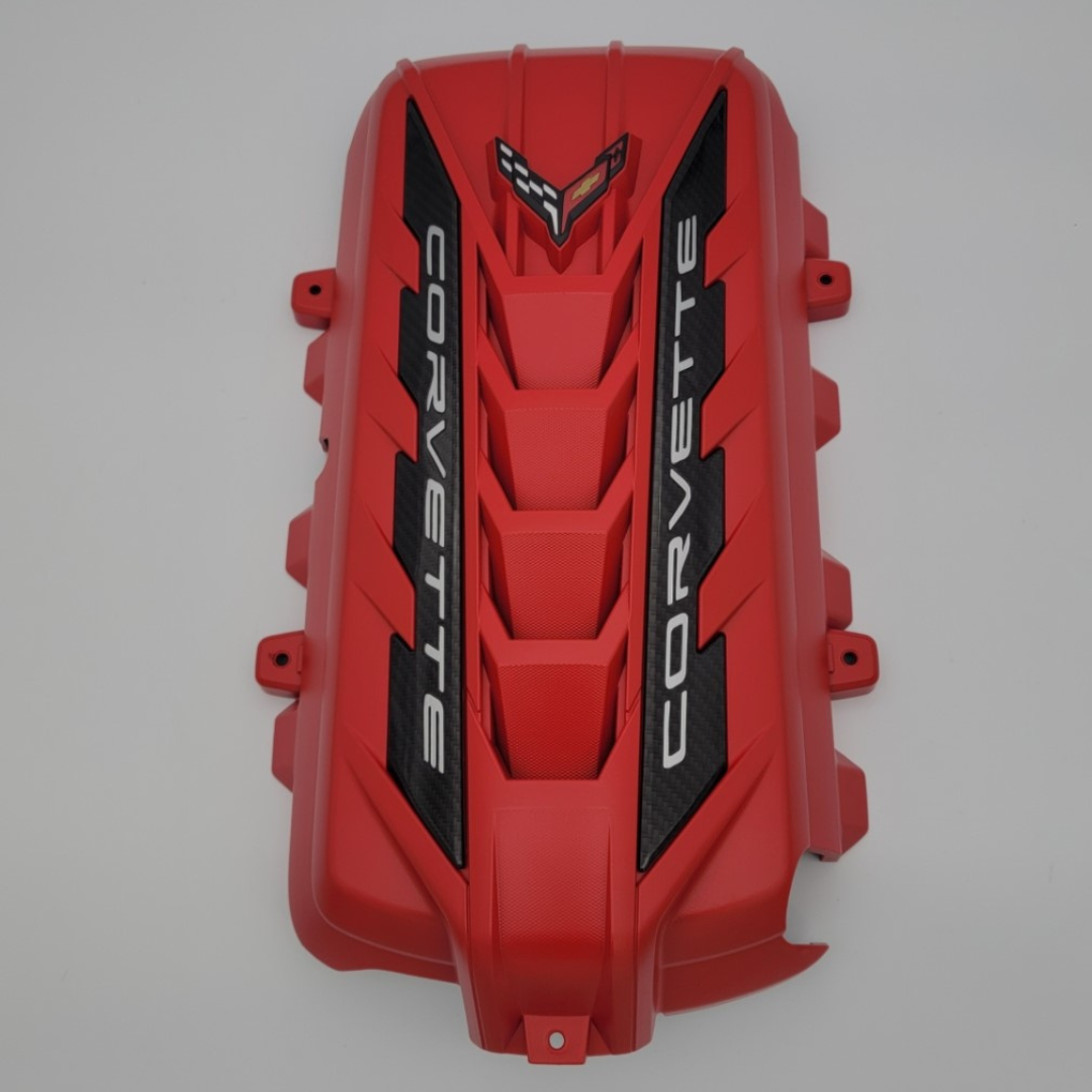c8-corvette-stingray-torch-red-engine-cover-carbon-fiber-white-letters
