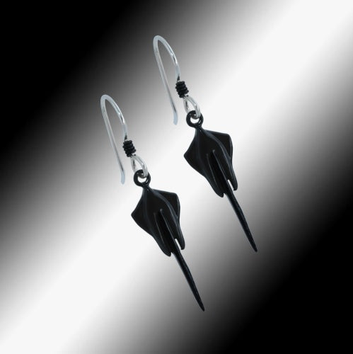 C8 Corvette Stingray French Wire Earrings - Black
