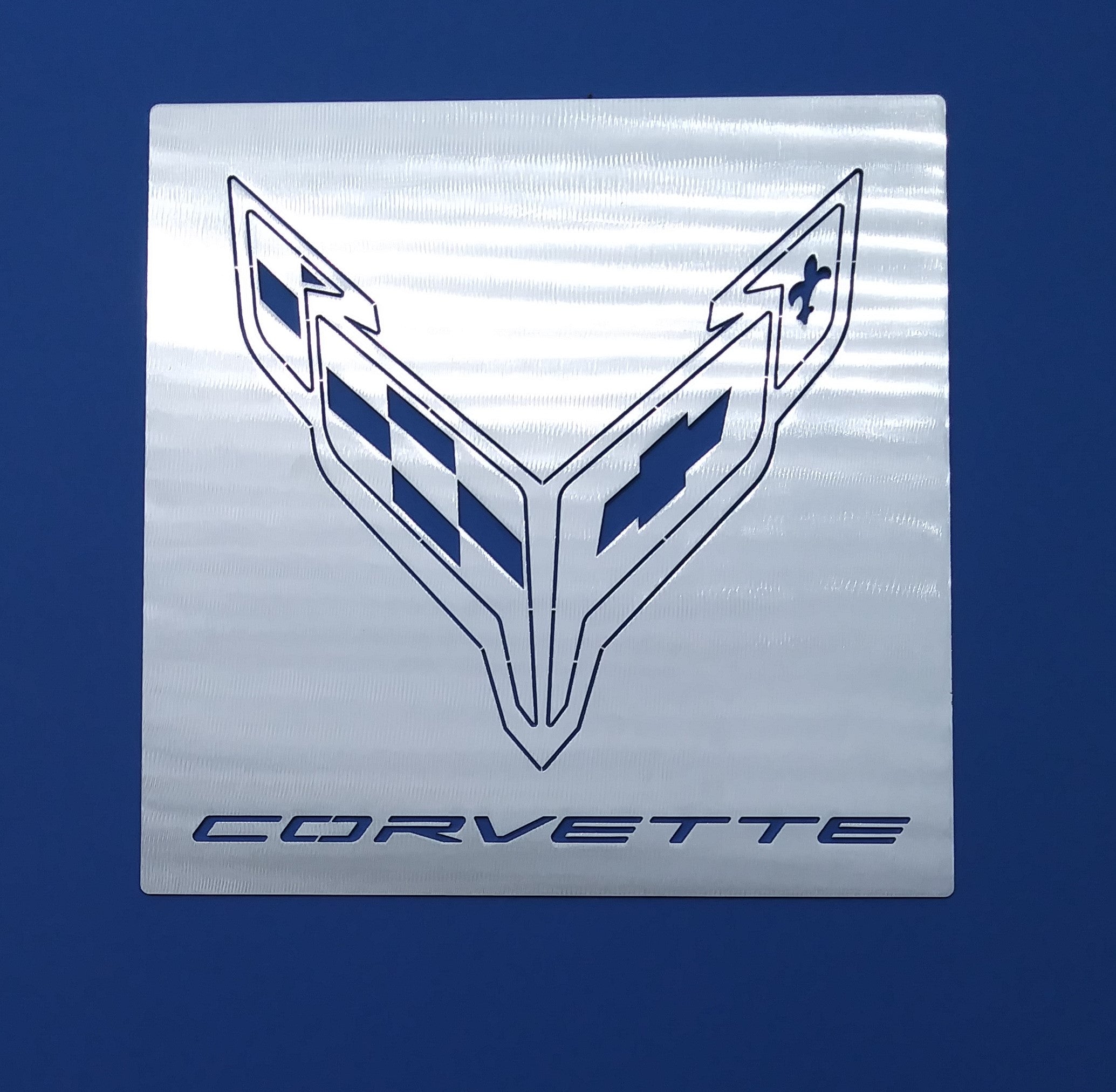 Next Generation Corvette Crossed Flag Signature Wall Hanging - [Corvette Store Online]