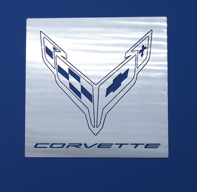Next Generation Corvette Crossed Flag Signature Wall Hanging - [Corvette Store Online]