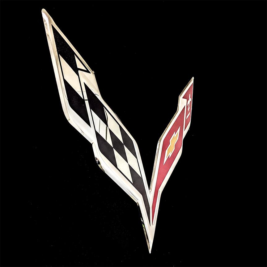 corvette-c7-flags-logo-metal-sign