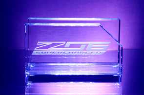 Corvette Crystal Business Card Holder - Choose Logo for Custom Etching