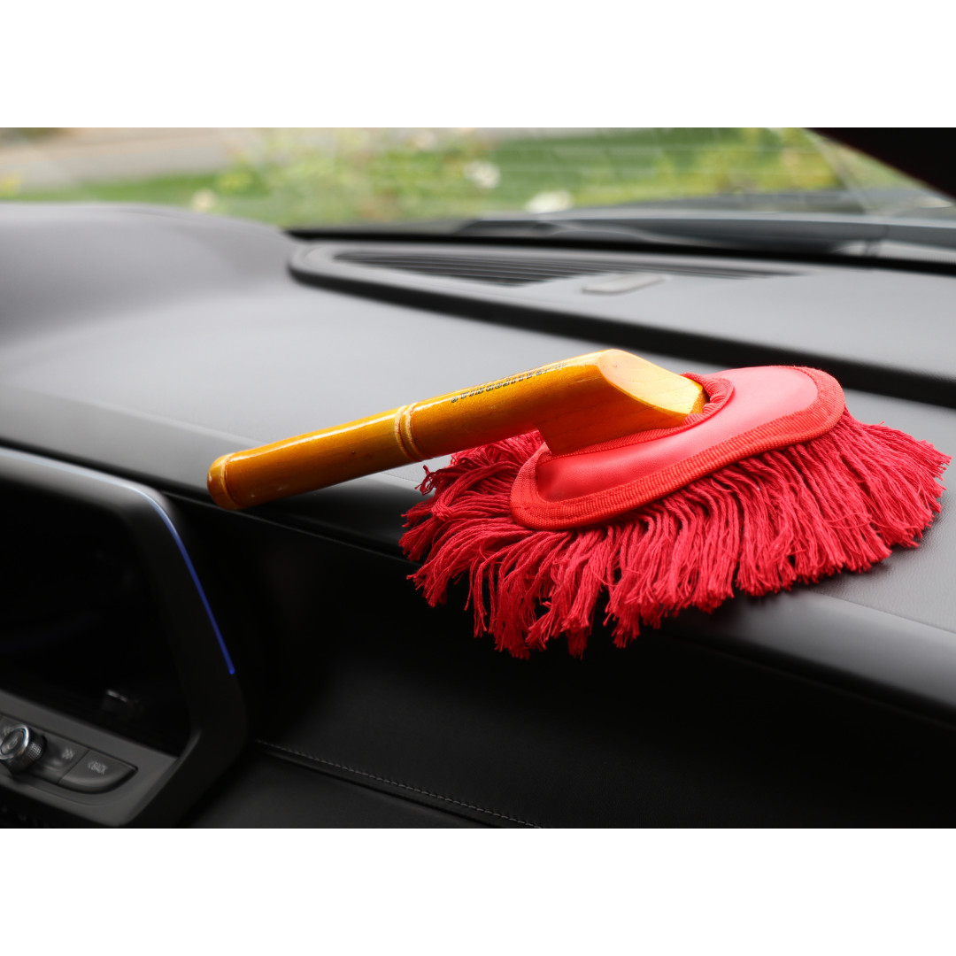 The Original California Car Duster Platinum Mini Dash Duster with Wood Handle 62449, Size: One Size