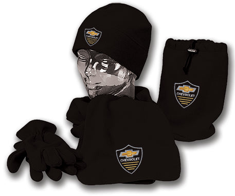 Chevrolet Gold Bowtie Hat Scarf and Gloves Set
