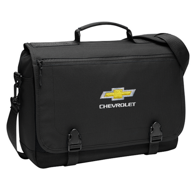 Chevrolet Gold Bowtie Messenger Computer Briefcase