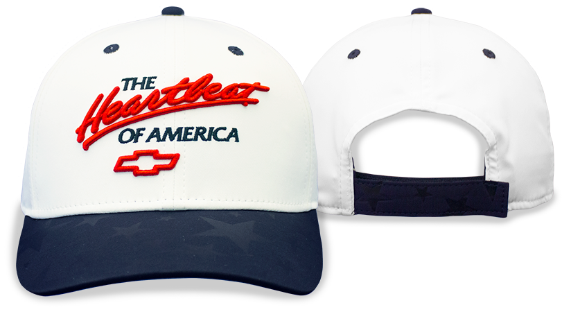 Chevrolet Heartbeat of America American Flag White Hat / Cap