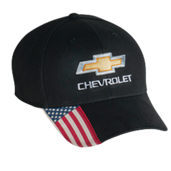 Patriotic Chevrolet Distressed American Flag T-Shirt and Hat Bundle