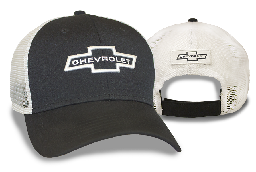 Chevrolet Vintage Bowtie Black / White Mesh Hat / Cap