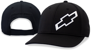 Chevrolet White Bowtie Performance Jersey Black Mesh Hat / Cap