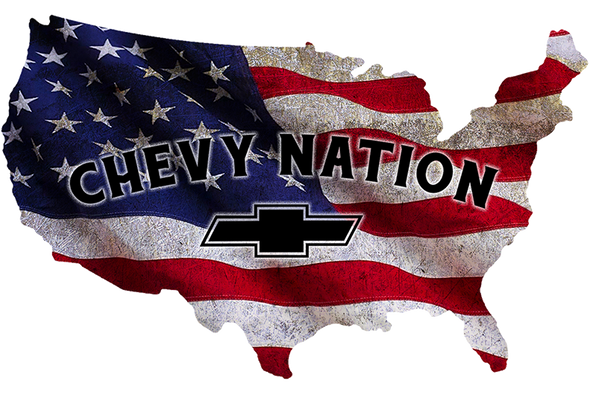 Chevy Nation Bowtie United States of America Wood Sign