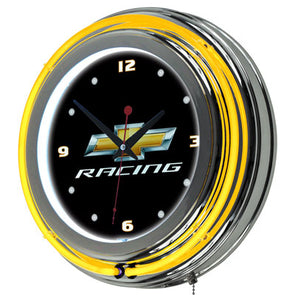Chevy Racing Gold Bowtie Neon Clock