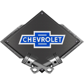 chevy-vintage-blue-bowtie-black-diamond-cross-pistons-steel-sign