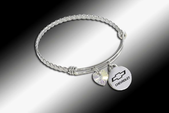 chevy-bowtie-logo-twisted-wire-charm-bracelet