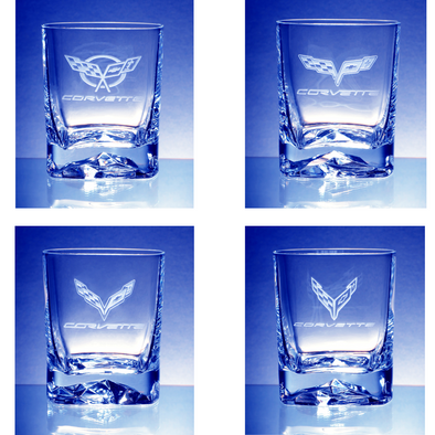 Corvette C5-C8 Generations Luigi Bormioli Strauss DOF Beverage Glass (4)