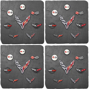 corvette-generations-dark-stone-tile-coaster-bundle-set-of-4