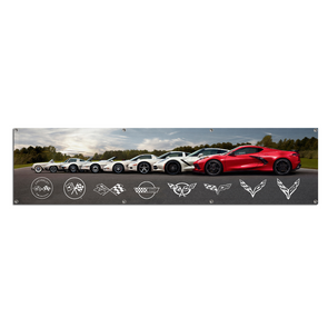 Corvette Generations Evolution Giant Garage Banner