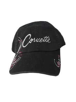 Corvette Glitter Script Ladies Hat / Cap