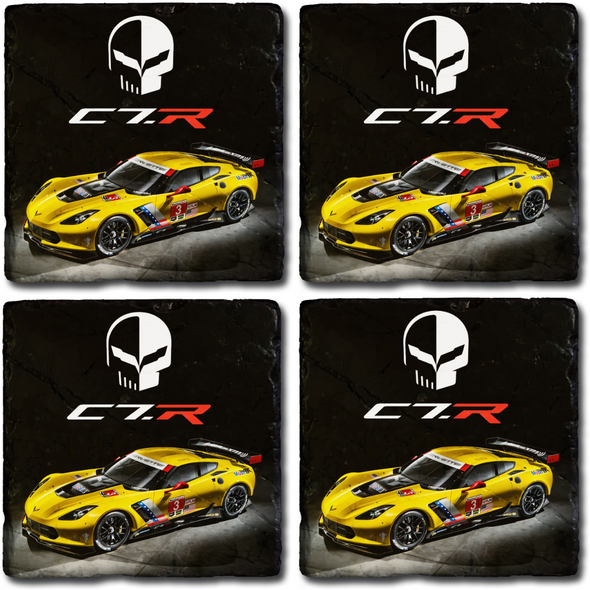 Corvette Racing C7.R Stone Coaster Bundle - Set of 4