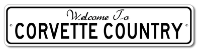Welcome to Corvette Country Aluminum Sign - [Corvette Store Online]