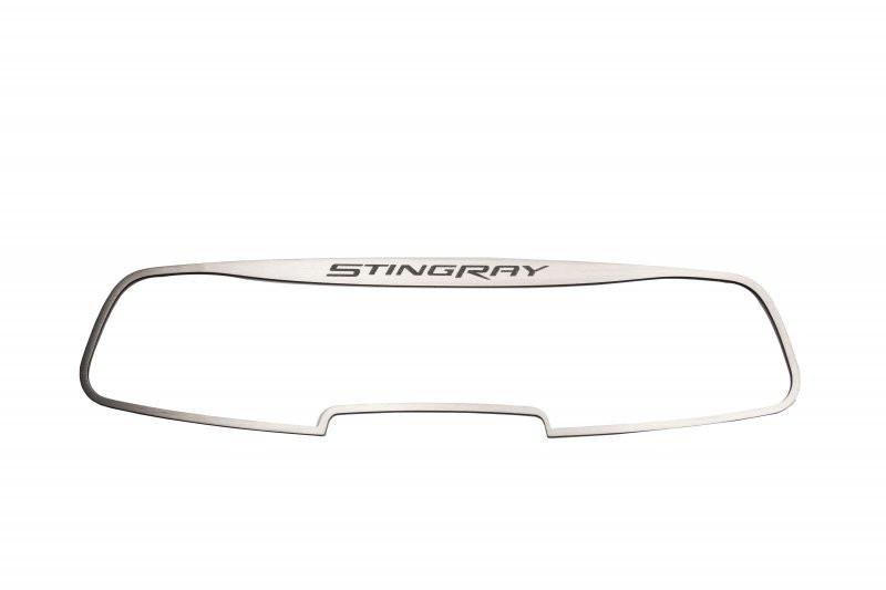 C7 Corvette | Auto Dim Rear View Mirror Trim | Etched Stingray Lettering - [Corvette Store Online]