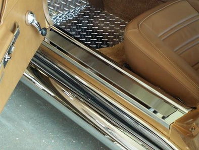 C3 Corvette Doorsills Polished w/Brushed Inserts |1968-1977 - [Corvette Store Online]