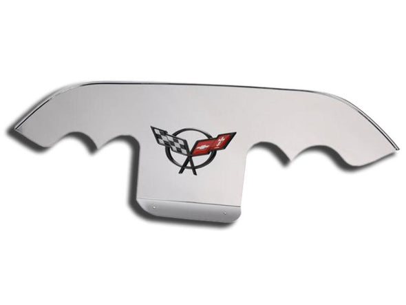 C5 & Z06 Corvette Exhaust Filler Panel | C5 Flag Emblem Polished - [Corvette Store Online]