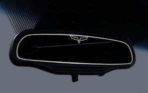 C6 Corvette | Rear View Mirror Trim | Crossed Flags - [Corvette Store Online]
