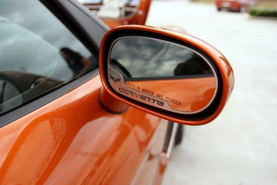 C6 Corvette | Side View Mirror Trim | 2 pc | Crossed Flags - [Corvette Store Online]