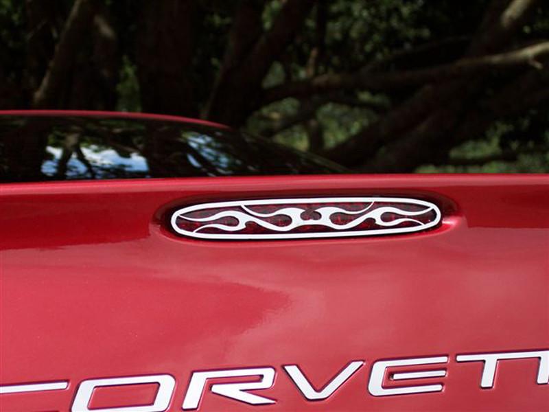 C5/Z06 Corvette 5th Brake Light Grille | Flame Style Polished - [Corvette Store Online]