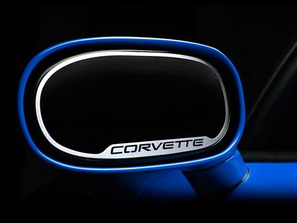 C5/Z06 Corvette Side View Mirror Trim | 2pc | Corvette Script - [Corvette Store Online]