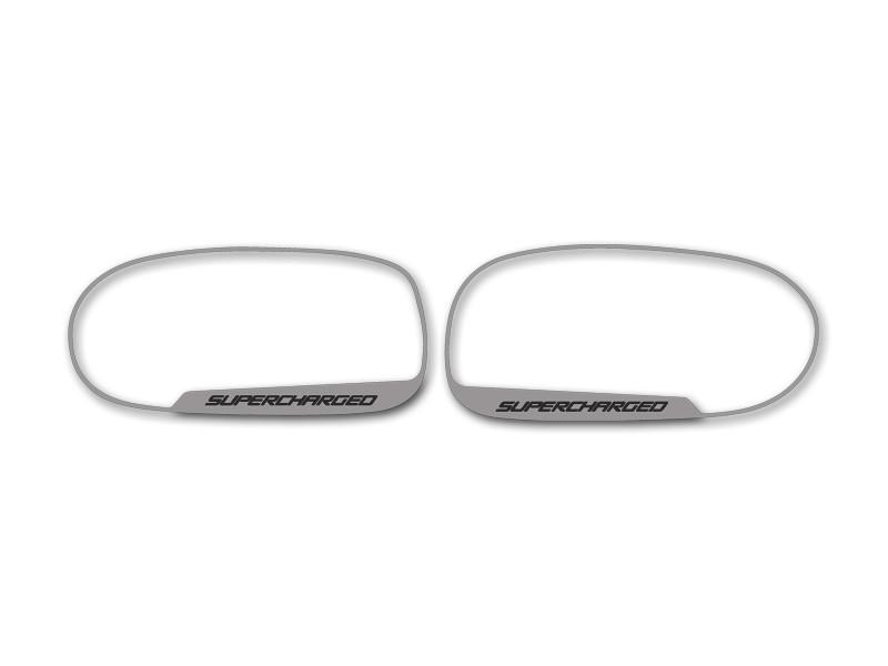 C6 Corvette | Side View Mirror Trim | 2 pc | "Supercharged" Script - [Corvette Store Online]