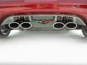 C5 & Z06 Corvette Exhaust Filler Panel | C5 Flag Emblem Polished - [Corvette Store Online]