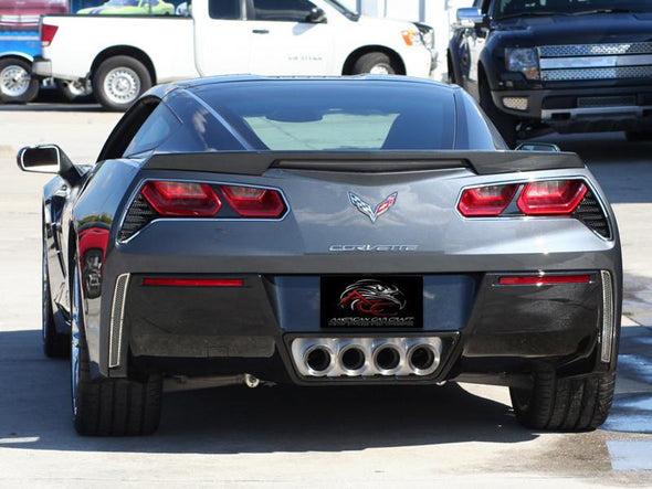 C7 Corvette Stingray | 2Pc|  Polished Matrix Series | Alumi-Steel Rear Valance Vent Grilles - [Corvette Store Online]