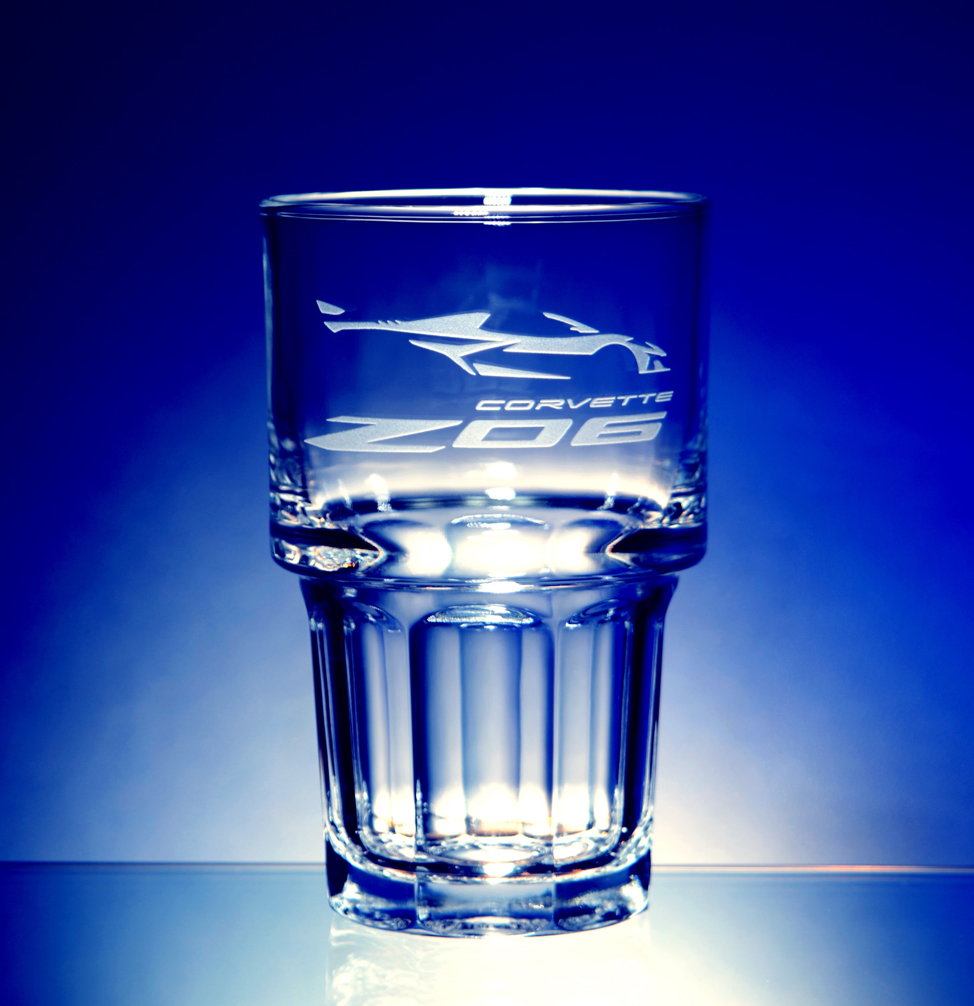 Corvette Logo Gibraltar DOF Beverage Glass Set (4) - Choose Logo for Custom Etching