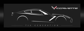 Corvette C7 Outline Carbon Framed Artwork