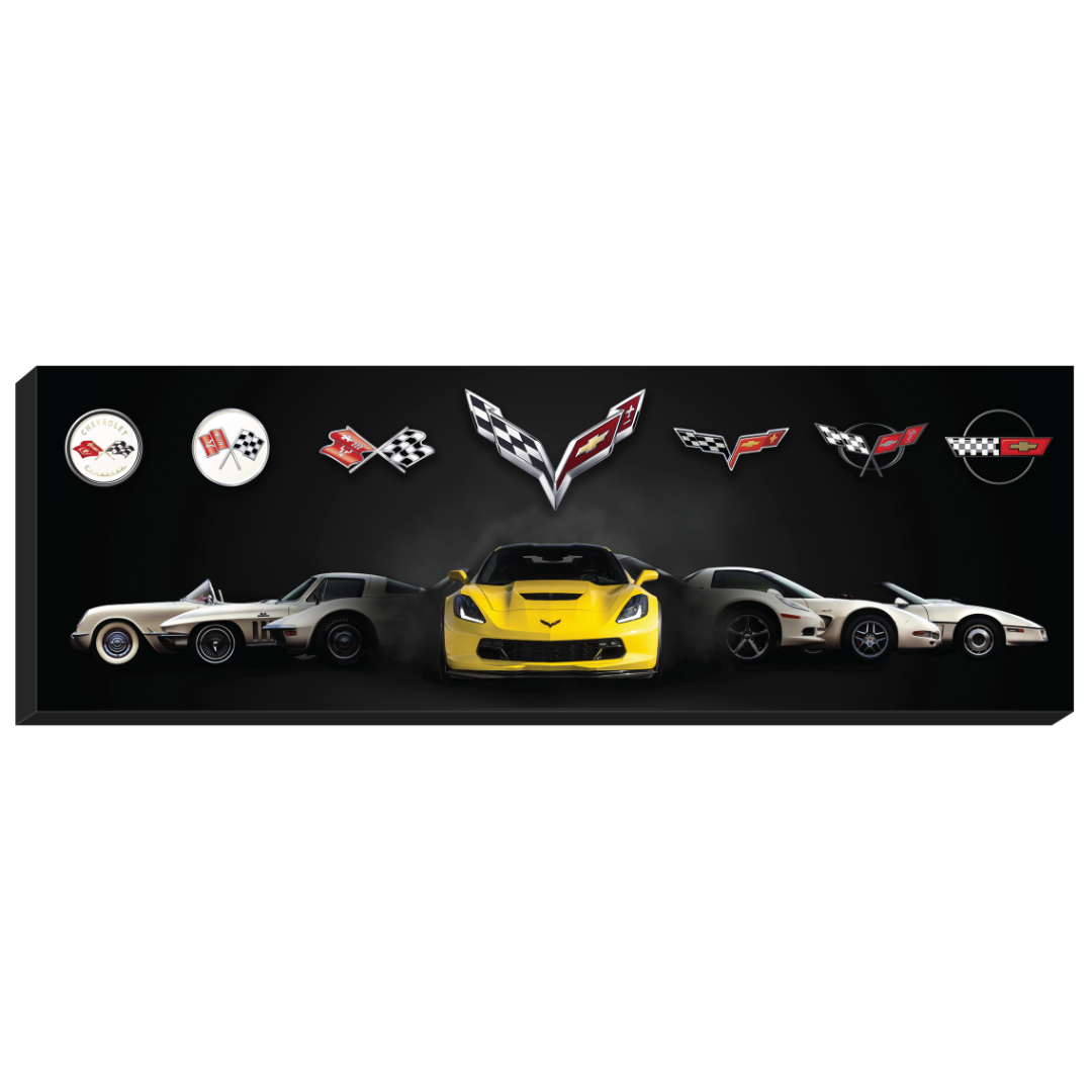 C1-C7 Corvette Generations Canvas Artwork | Corvette Store Online