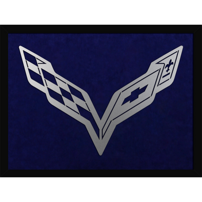 C7 Corvette Framed Laser Cut Logo - Blue