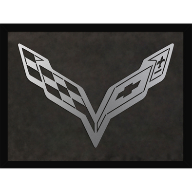 C7 Corvette Framed Laser Cut Logo - Dark Grey