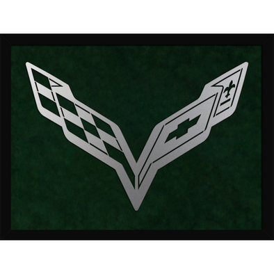 C7 Corvette Framed Laser Cut Logo - Green