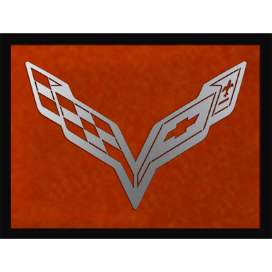 C7 Corvette Framed Laser Cut Logo - Orange