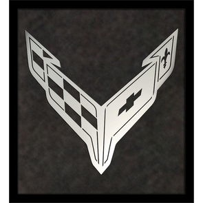 C8 Corvette Framed Laser Cut Logo - Grey