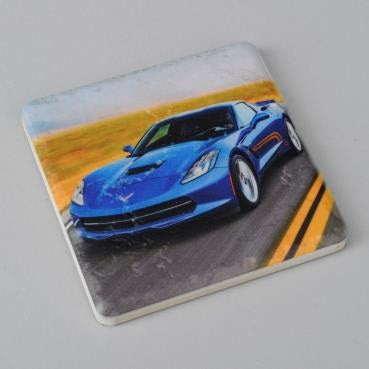 C7 Corvette Blue Coupe Stone Coaster