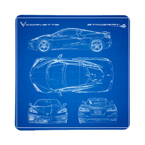Next Generation C8 Corvette Blueprint Stone Coaster
