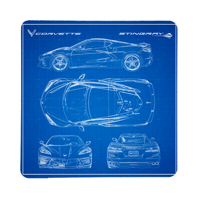 Next Generation C8 Corvette Blueprint Stone Coaster