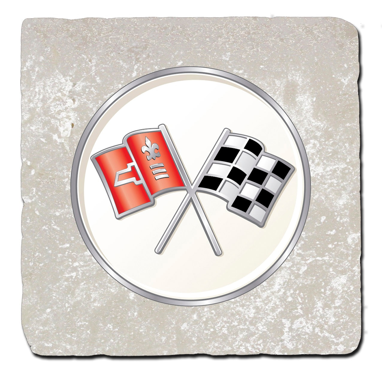 corvette-c2-crossflag-stone-coaster