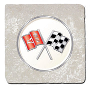 corvette-c2-crossed-flags-stone-coaster-bundle-set-of-4