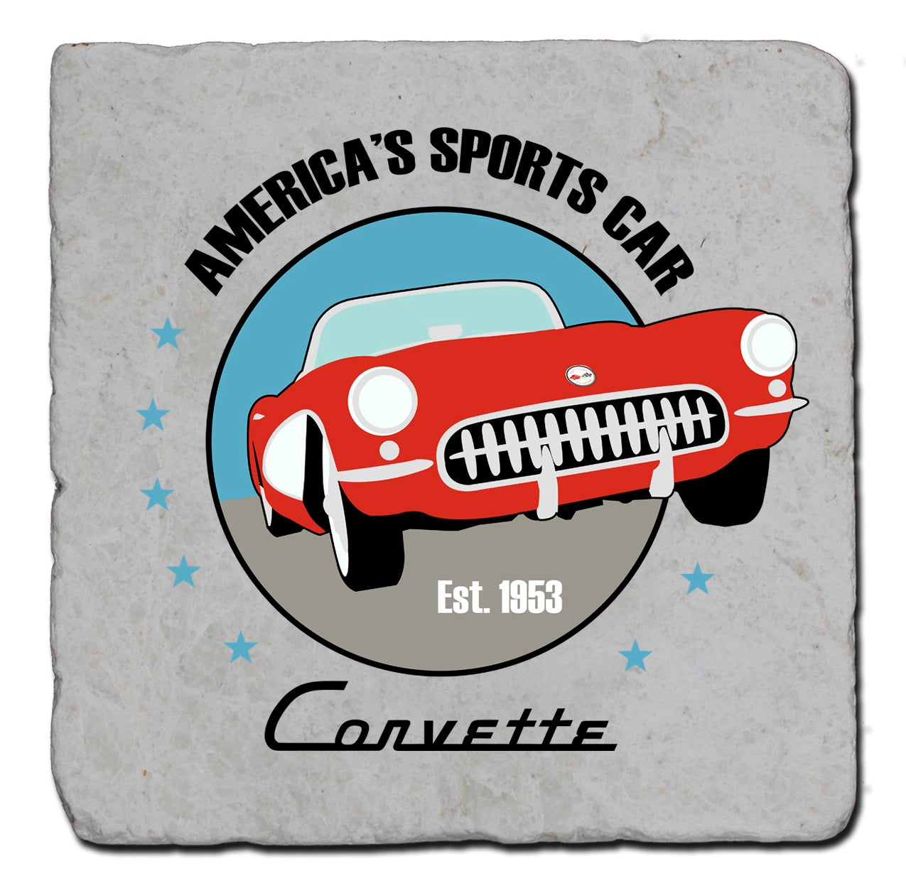 C1 Corvette Illustration Stone Coaster