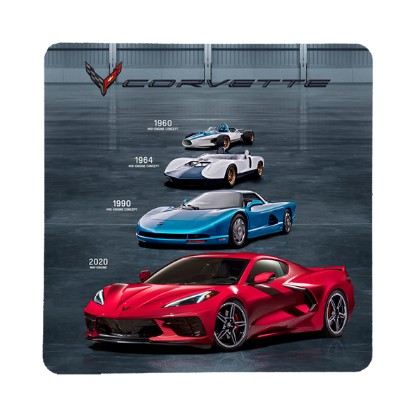 Next Generation C8 Corvette – Mid-Engine Concepts Stone Coaster Bundle - Set of 4
